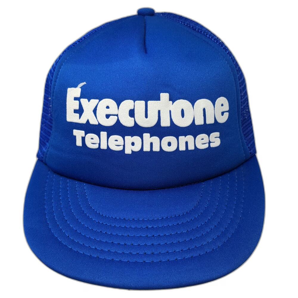 I/D/E/A inc. Executone Telephones Trucker Hat Blue Snapback Mesh Back Vintage